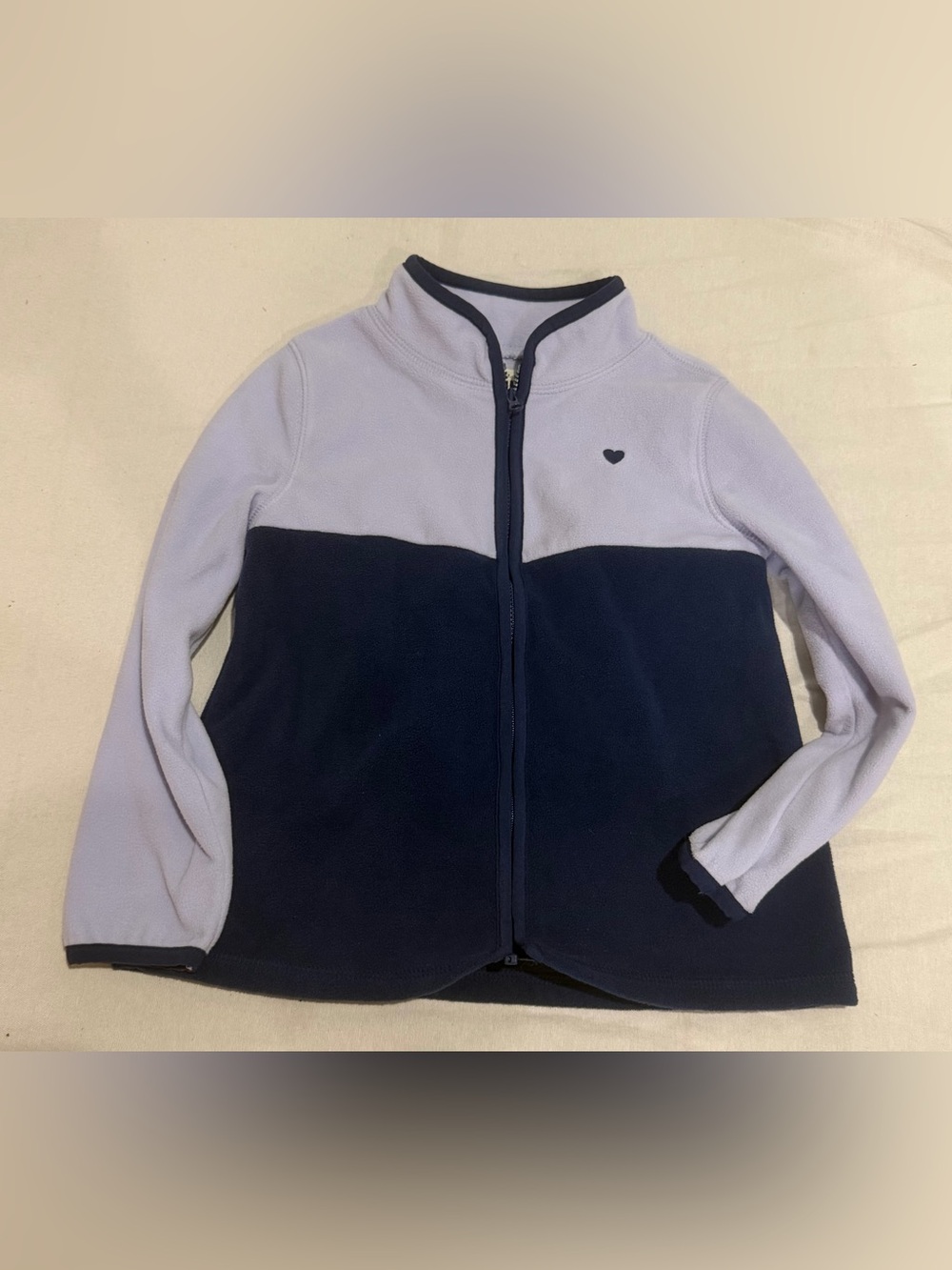 OshKosh B'gosh Two-Tone Heart Fleece Jacket - Light Purple & Navy